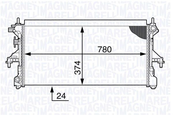 MAGNETI MARELLI Радиатор, охлаждение двигателя 350213139800